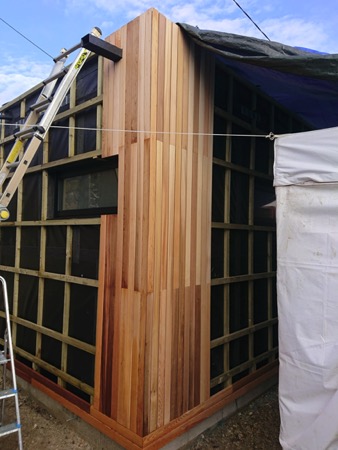 Extension en bois bardage en red cedar