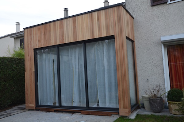 Extension bois bardage red cedar