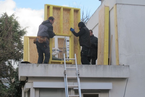 Extension en bois prfabrique