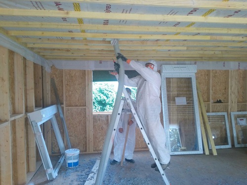 Maison en bois ouate de cellulose