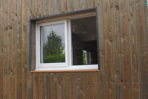 Extension en bois fentres coulissantes