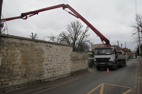 Extension en bois dalle bton